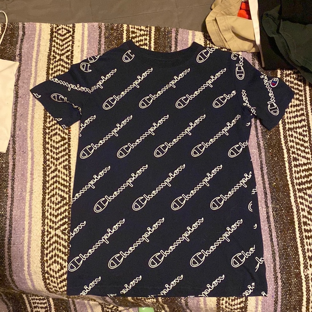 navy blue champion shirt, large, from champion